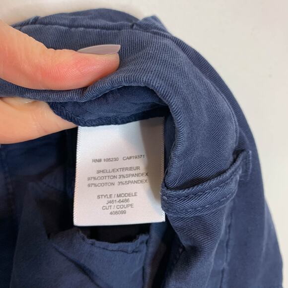 JOIE navy bermuda shorts cuffed hem seam stripe mid rise 6.5" inseam 2417 - Picture 6 of 9